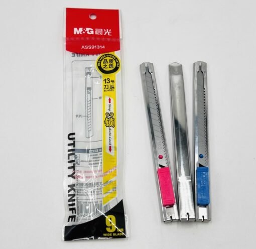 Estilete Metálico M&G 9 mm – Paquete x 24