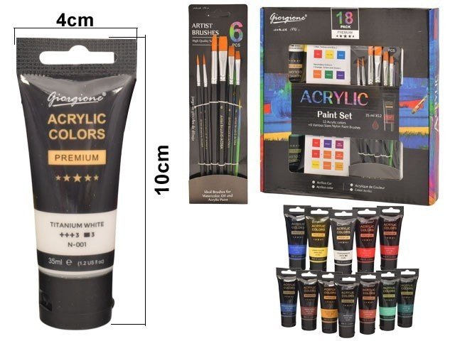 Pinturas acrilicas Giorgione x18 piezas