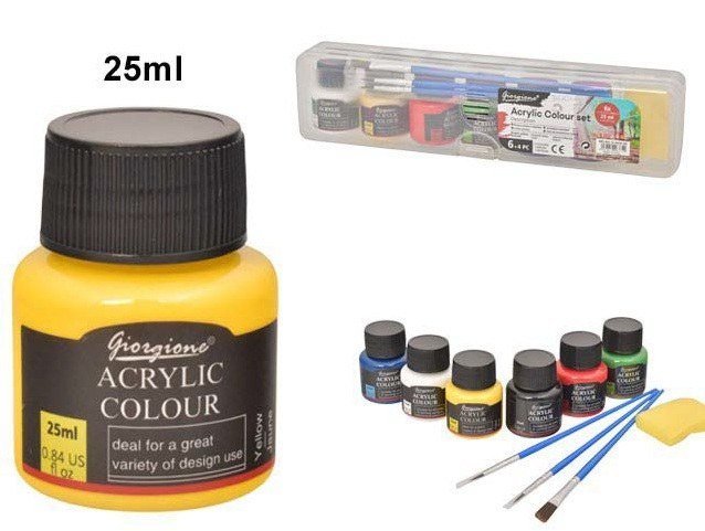 Pintura Acrilica X6 Colores + Brocha & Pincel REF:ES26711